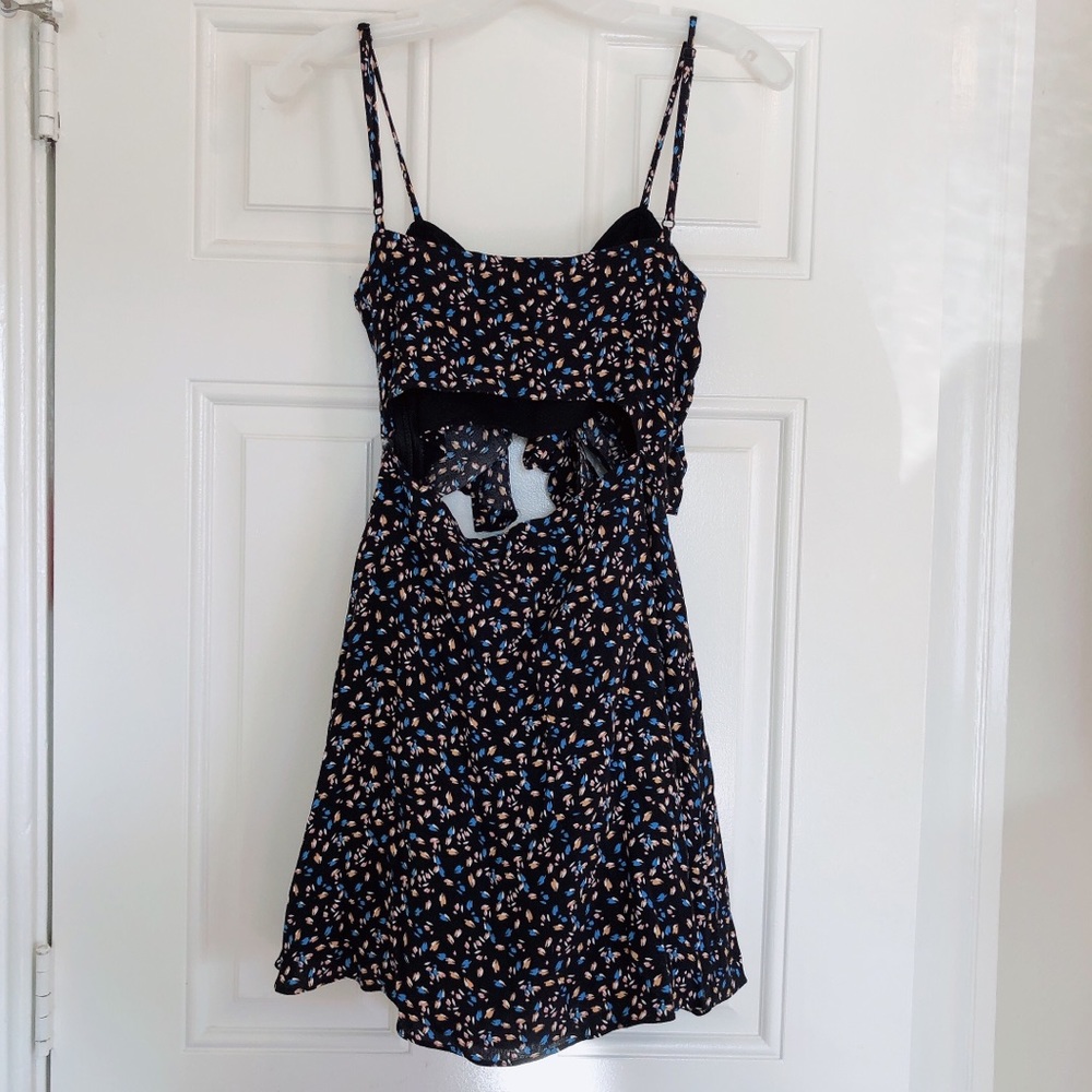 Olivaceous Black With Colorful Pattern Mini Dress! - image 3